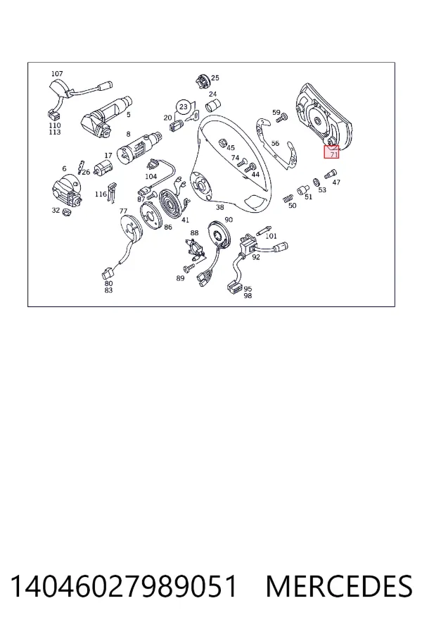 Poduszka powietrzna (Airbag) kierowcy 14046027989051 Mercedes