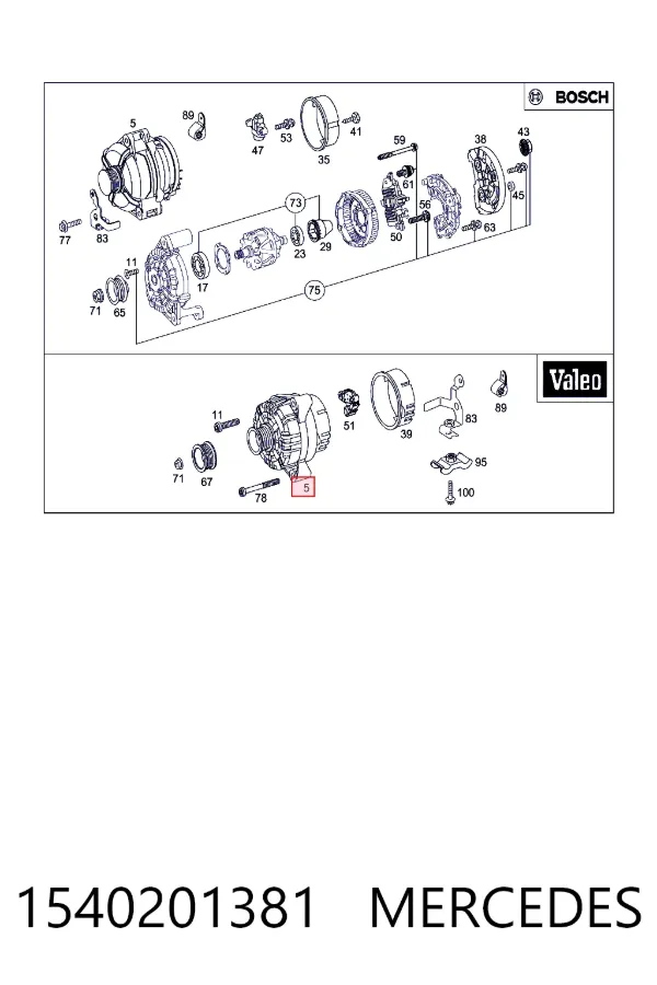 Alternator 1540201381 Mercedes