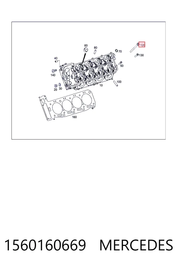 Śruba głowicy cylindrów 1560160669 Mercedes