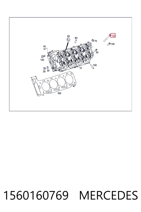 Śruba głowicy cylindrów 1560160769 Mercedes