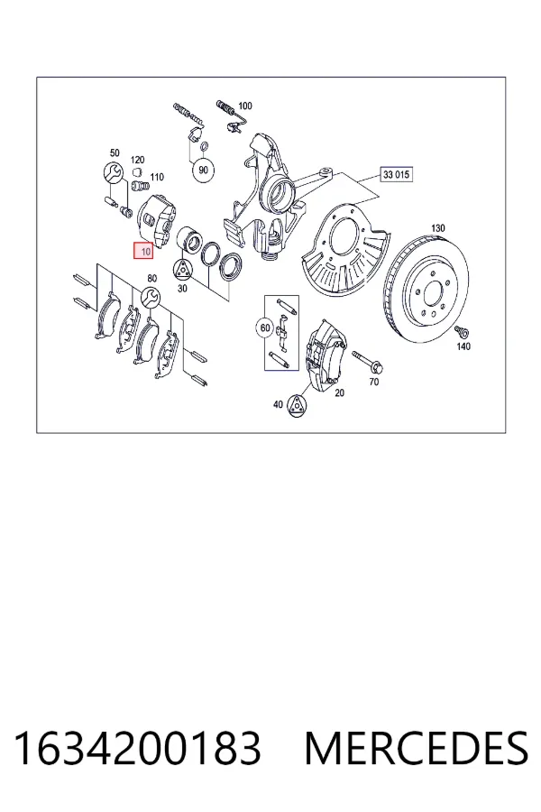 Zacisk hamulcowy przedni prawy 1634200183 Mercedes