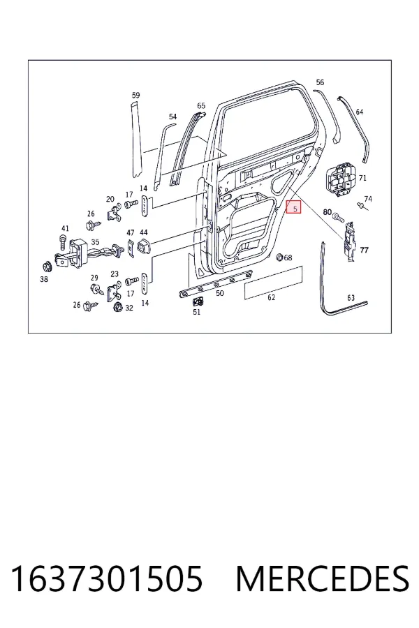Drzwi tylne lewe Mercedes ML/GLE W163