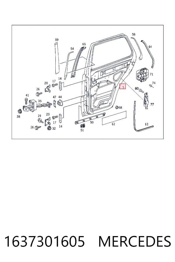 Drzwi tylne prawe Mercedes ML/GLE W163