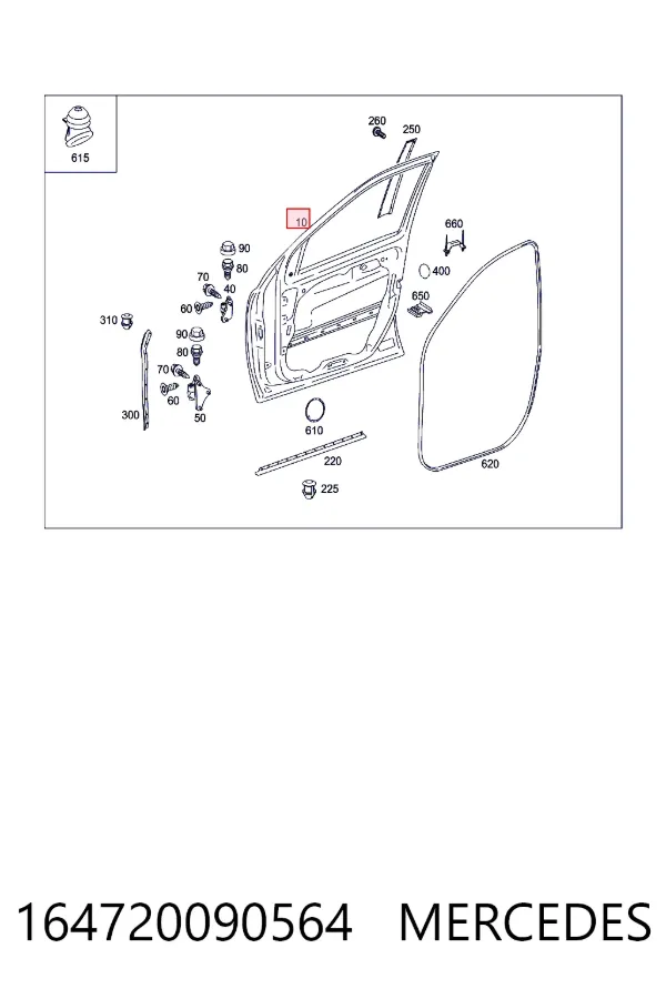 Drzwi przednie lewe Mercedes ML/GLE W164