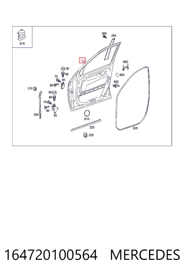 Drzwi przednie prawe Mercedes ML/GLE W164