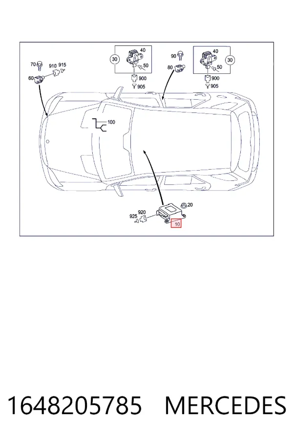 Sterownik poduszki bezpieczeństwa 1648205785 Mercedes