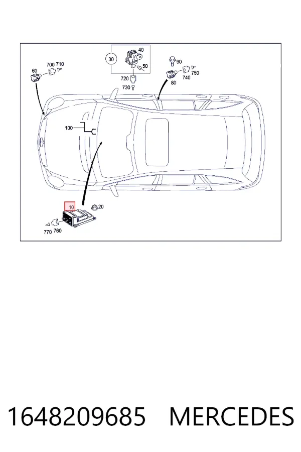 Sterownik poduszki bezpieczeństwa 1648209685 Mercedes