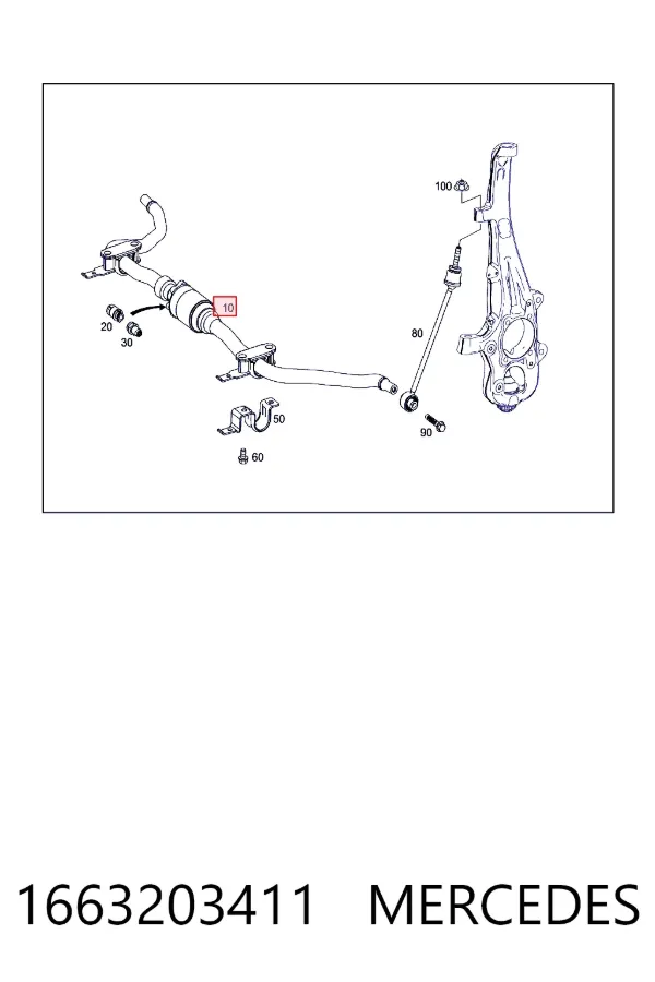 Stabilizator przedni 1663203411 Mercedes