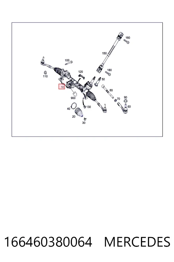 Listwa kierownicza (maglownica) 166460380064 Mercedes
