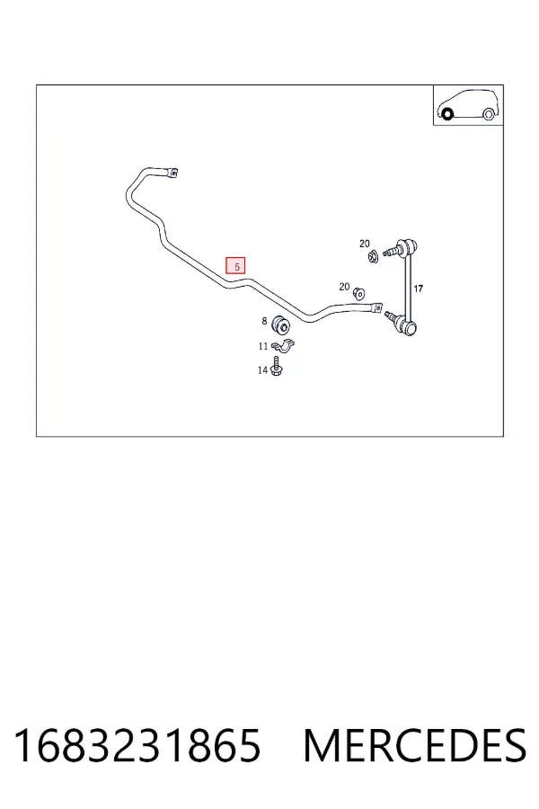 Stabilizator przedni Mercedes A W168