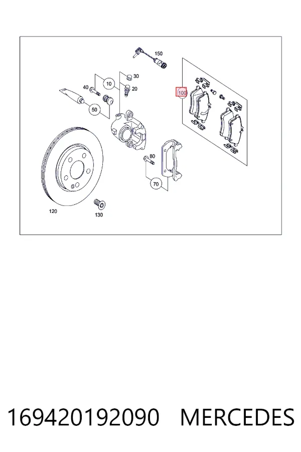 Klocki hamulcowe przednie tarczowe 169420192090 Mercedes