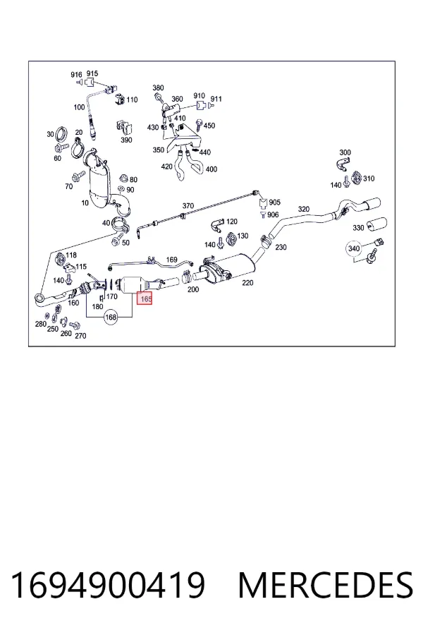 Filtr cząstek stałych układu wydechowego 1694900419 Mercedes