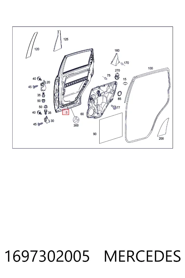 Drzwi tylne prawe Mercedes A W169