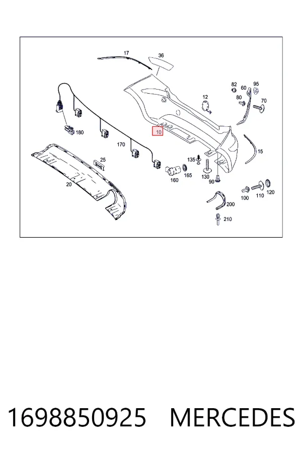 Zderzak tylny 1698850925 Mercedes