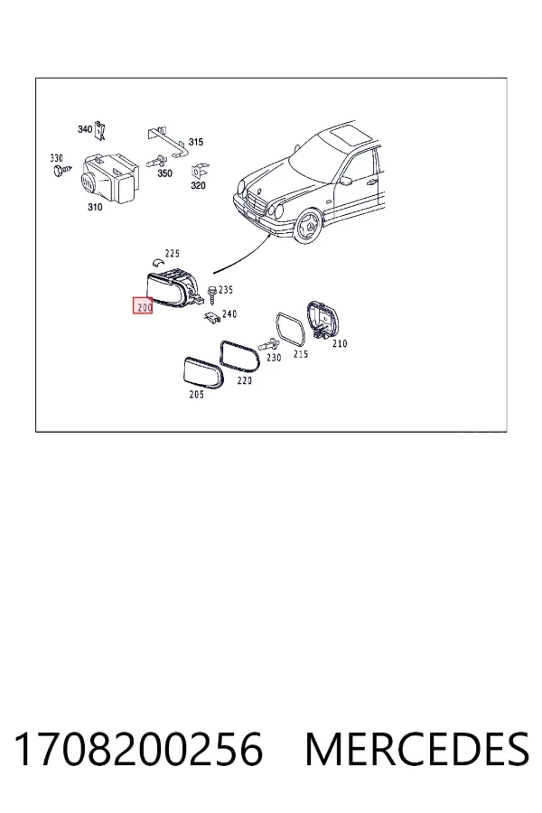 Lampa przeciwmgielna prawa 1708200256 Mercedes