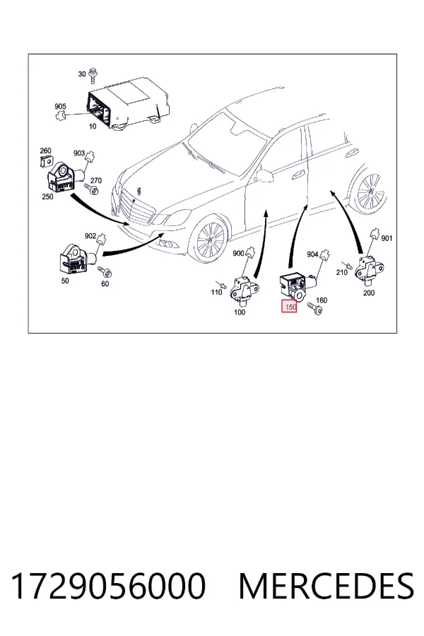 Czujnik AIRBAG przedni 1729056000 Mercedes