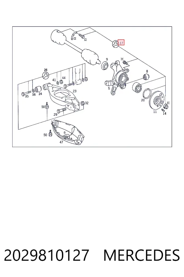 Lożysko piasty tylnej 2029810127 Mercedes