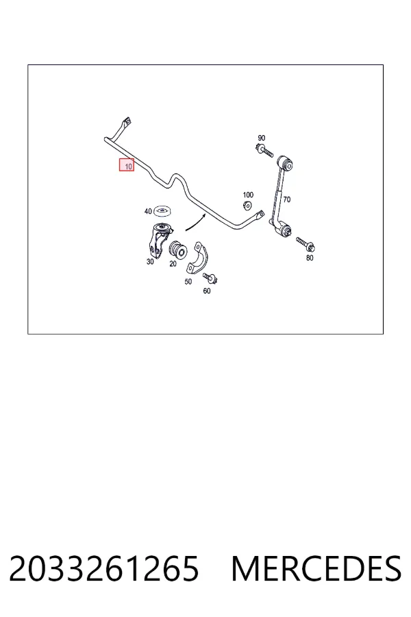 Stabilizator tylny 2033261265 Mercedes