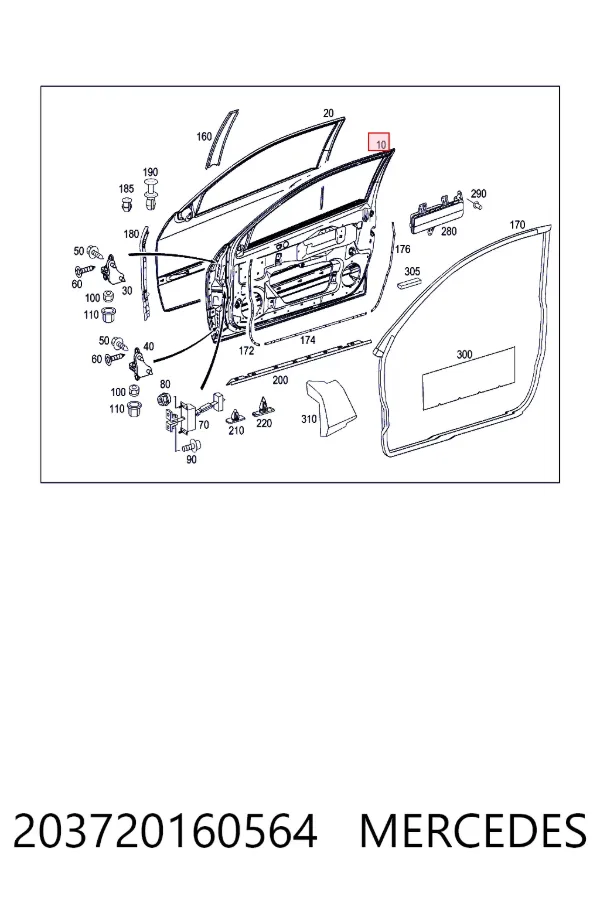 Drzwi przednie prawe Mercedes C CL203