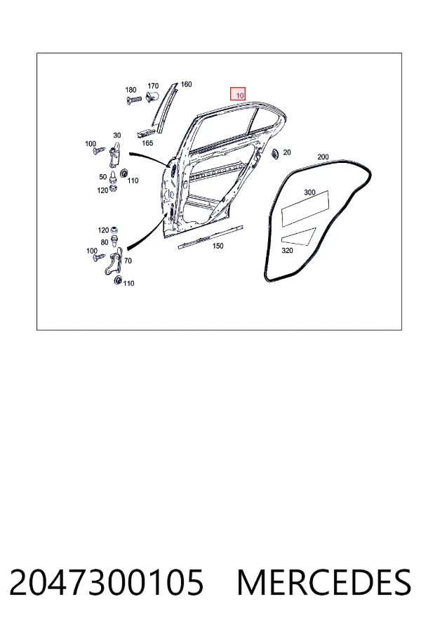 Drzwi tylne lewe Mercedes C W204