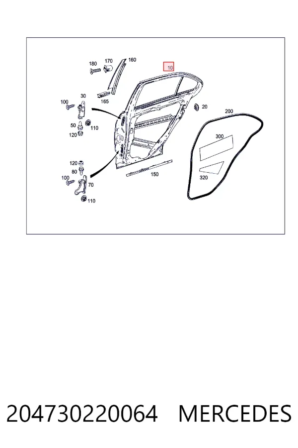 Drzwi tylne prawe Mercedes C W204