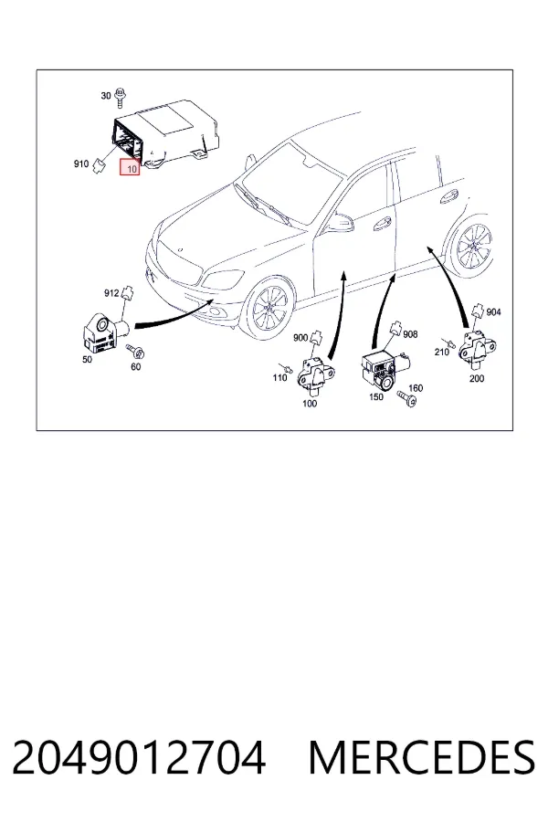 Sterownik poduszki bezpieczeństwa 2049012704 Mercedes