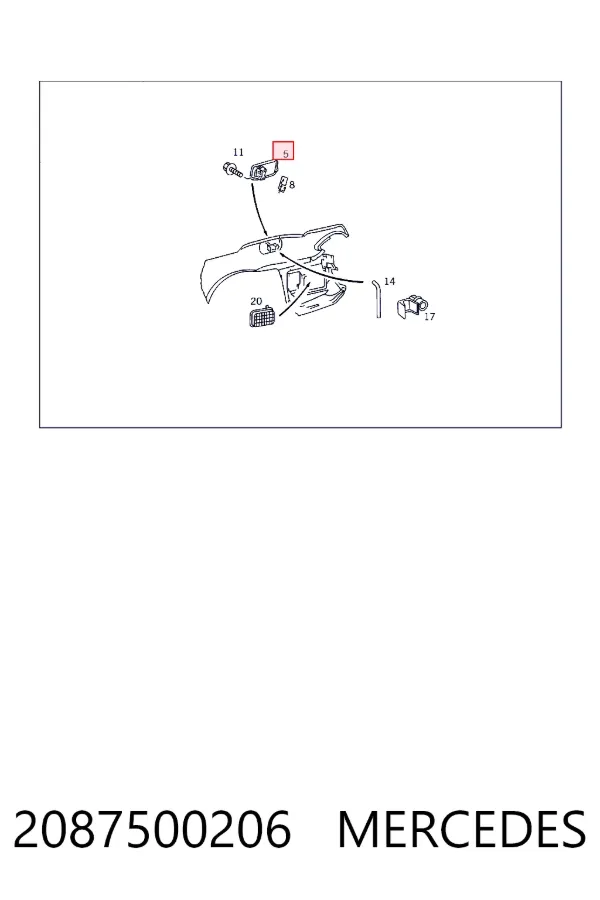 Klapka wlewu paliwa Mercedes CLK C208