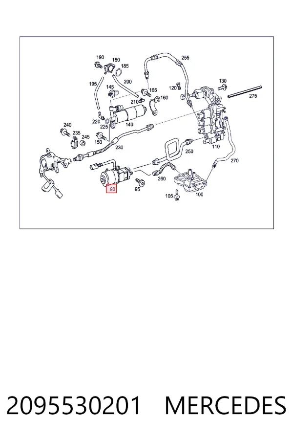 Pompa układu włączania sprzęgła 2095530201 Mercedes