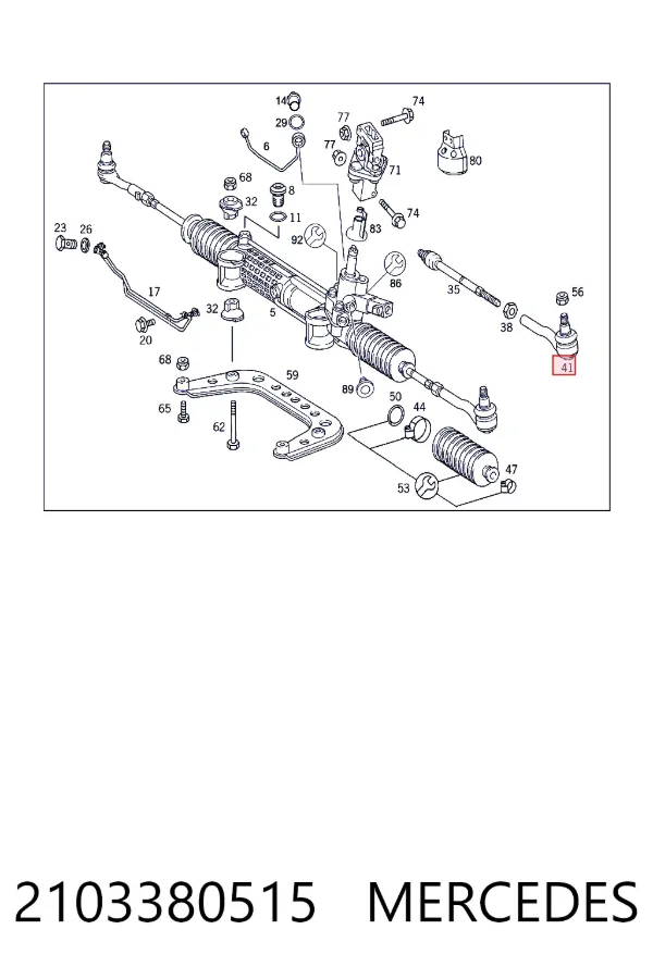 Końcówka drążka kierowniczego zewnętrzna 2103380515 Mercedes