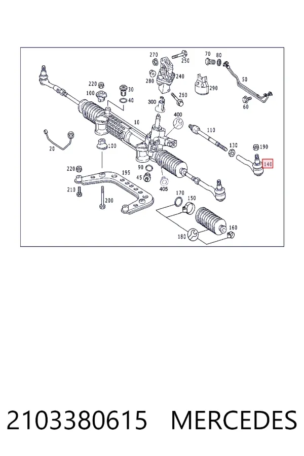 Końcówka drążka kierowniczego zewnętrzna 2103380615 Mercedes