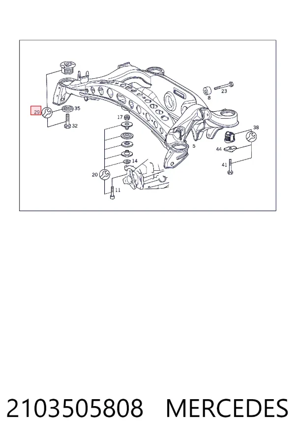 Silentblock tylnej belki 2103505808 Mercedes