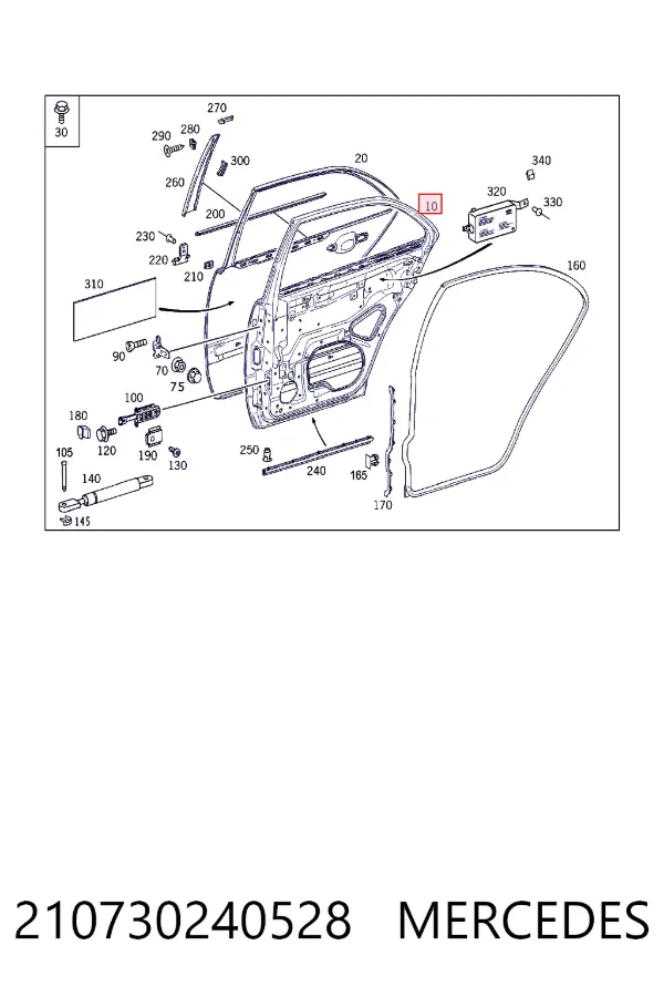 Drzwi tylne prawe Mercedes E W210