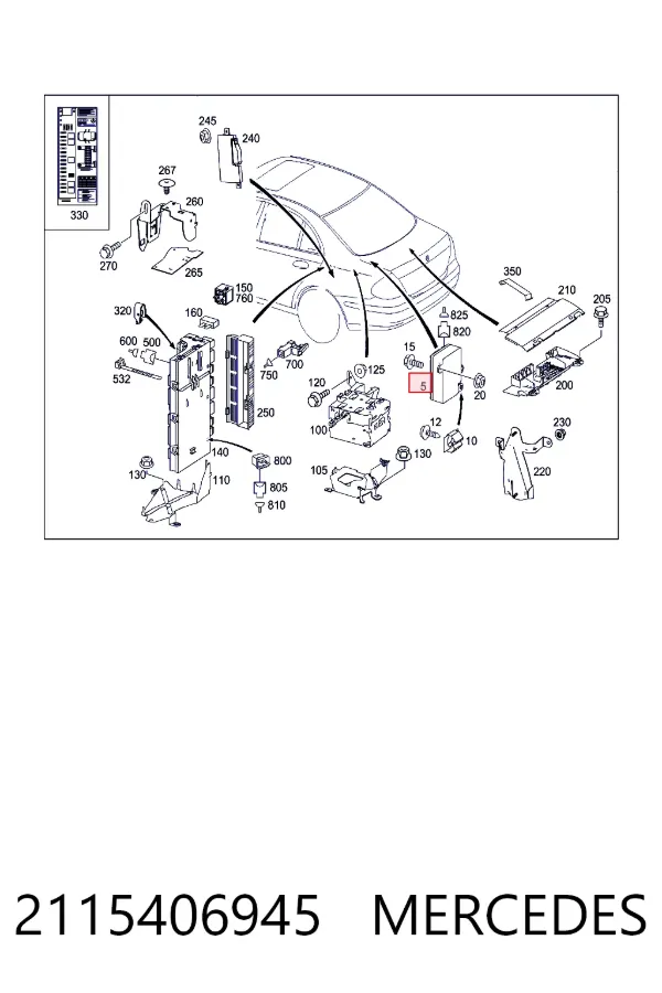 Moduł (ECU) sterowania baterią 2115406945 Mercedes