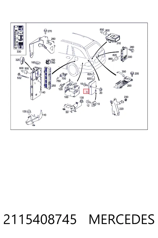 Moduł (ECU) sterowania baterią 2115408745 Mercedes