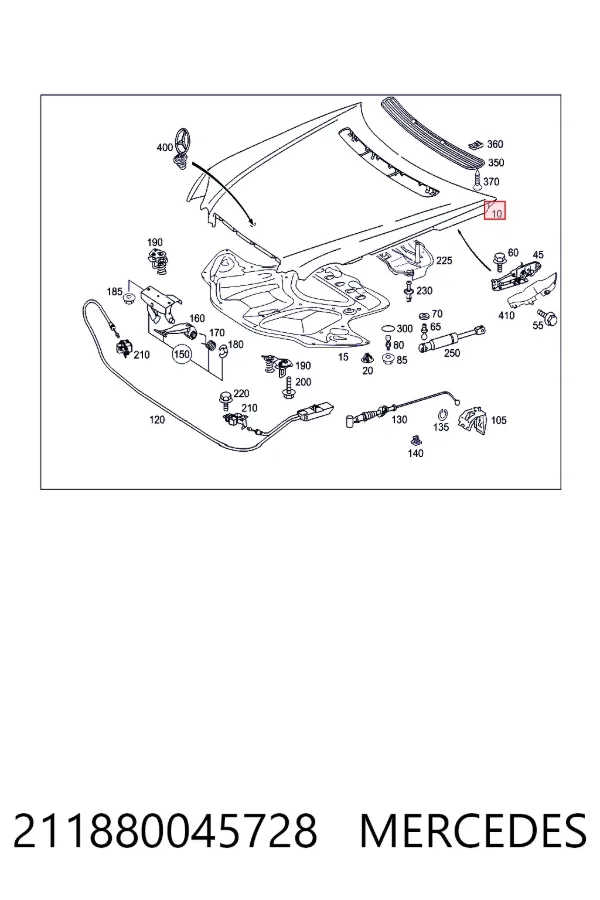Maska silnika 211880045728 Mercedes