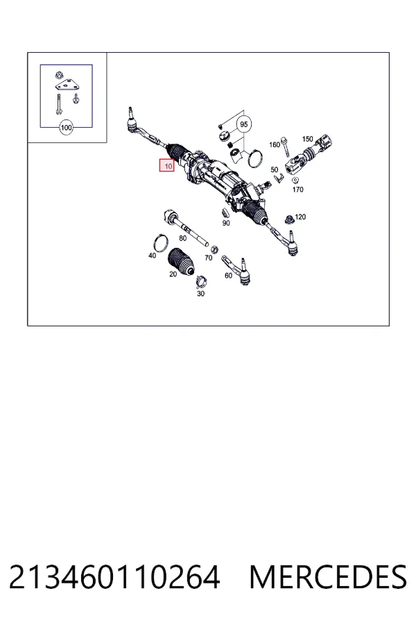 Listwa kierownicza (maglownica) 213460110264 Mercedes