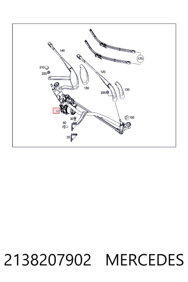 Mechanizm wycieraczek 2138207902 Mercedes