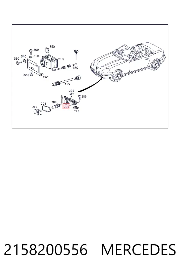 Lampa przeciwmgielna lewa 2158200556 Mercedes