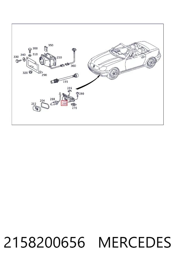 Lampa przeciwmgielna prawa 2158200656 Mercedes