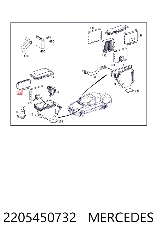 Sterownik zawieszenia pneumatycznego 2205450732 Mercedes