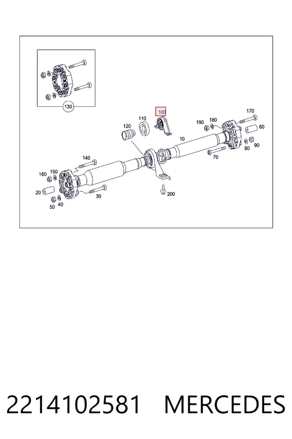 Łożysko podwieszane wału Cardana 2214102581 Mercedes