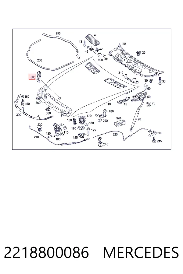 Emblemat na maskę 2218800086 Mercedes