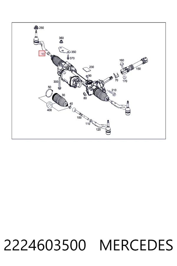 Listwa kierownicza (maglownica) 2224603500 Mercedes