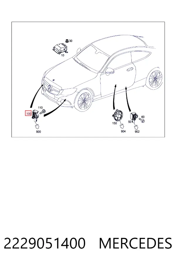 Czujnik AIRBAG przedni 2229051400 Mercedes