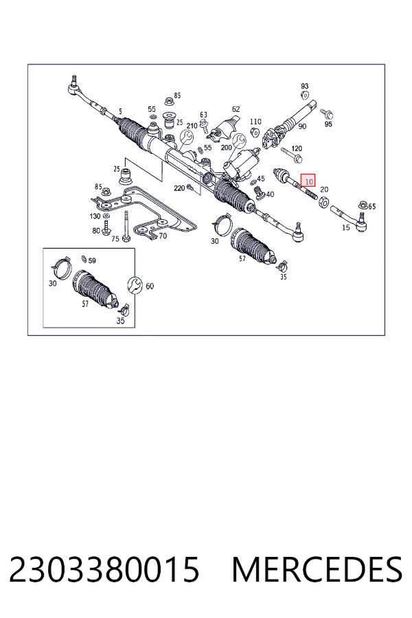 Drążek kierowniczy 2303380015 Mercedes