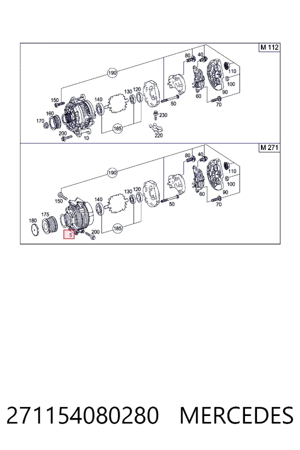 Alternator 271154080280 Mercedes