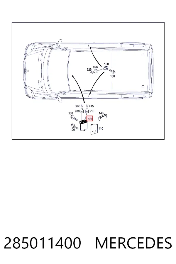 Sterownik poduszki bezpieczeństwa 285011400 Mercedes