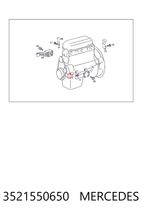 Wspornik alternatora 3521550650 Mercedes