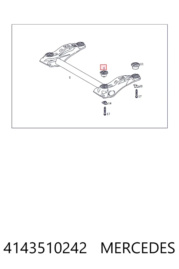 Silentblock tylnej belki 4143510242 Mercedes