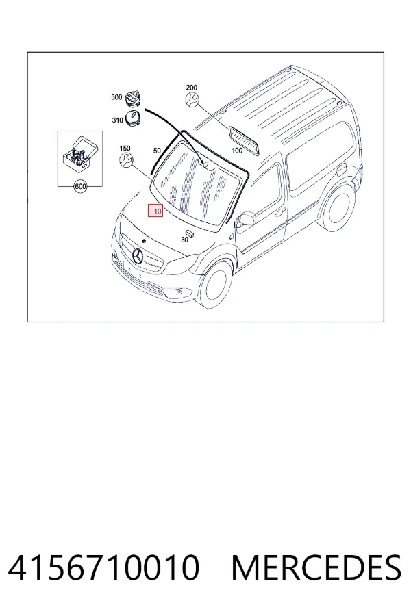 Szyba przednia 4156710010 Mercedes